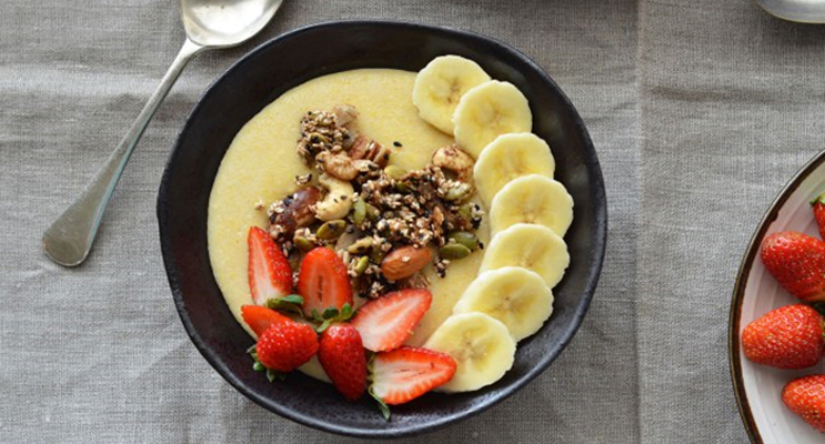 Soft Polenta with Fruit and Nuts